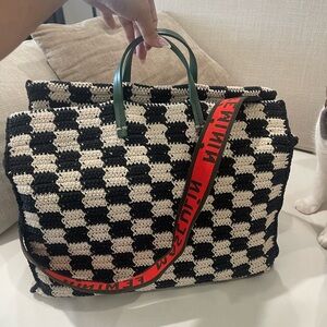 CLARE V. Checkered tote